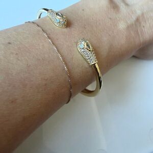 🐍 Melinda Maria Open Serpent Cuff with White CZs